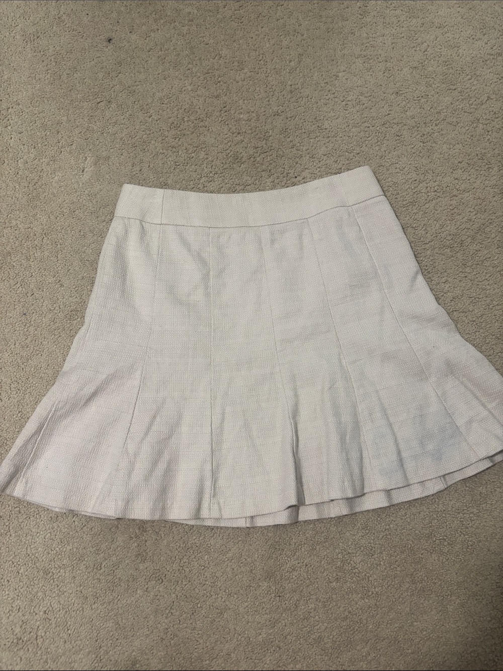 Banana Republic Cream Textured Flared Skirt